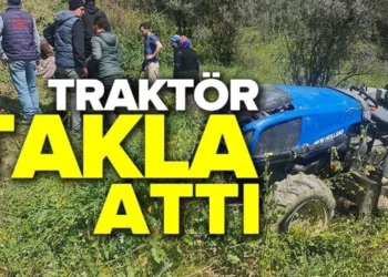 Bilecik’te meydana gelen traktör kazasında sürücü yaralandı.