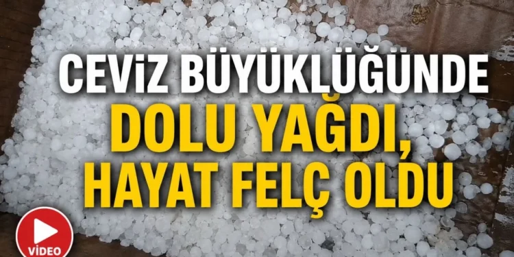 Pazaryeri’nde ceviz büyüklüğünde dolu yağışı